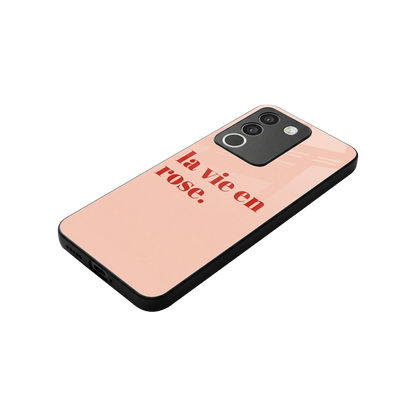 La Vie En Rose Quote stylish phone case for vivo y200 5g | glossy glass and slim fit