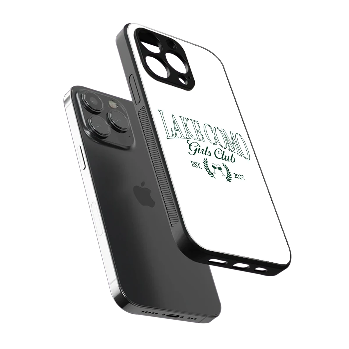 Lake Como sleek iphone 15 pro max cover with tempered glass back and TPU edges