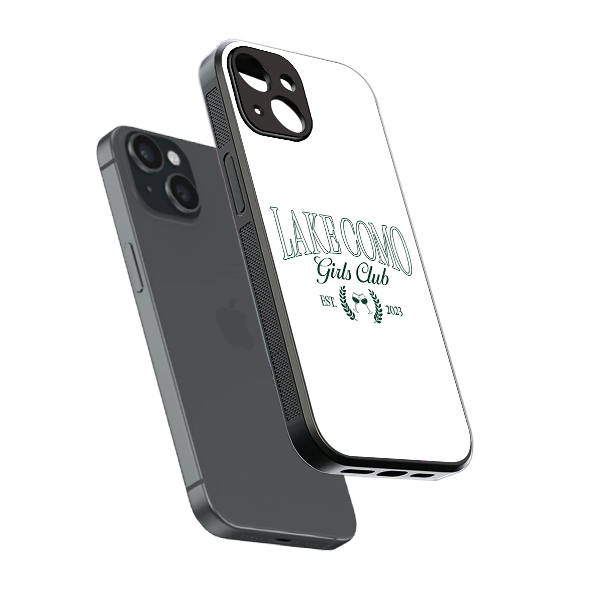Lake Como sleek iphone 15 cover with tempered glass back and TPU edges
