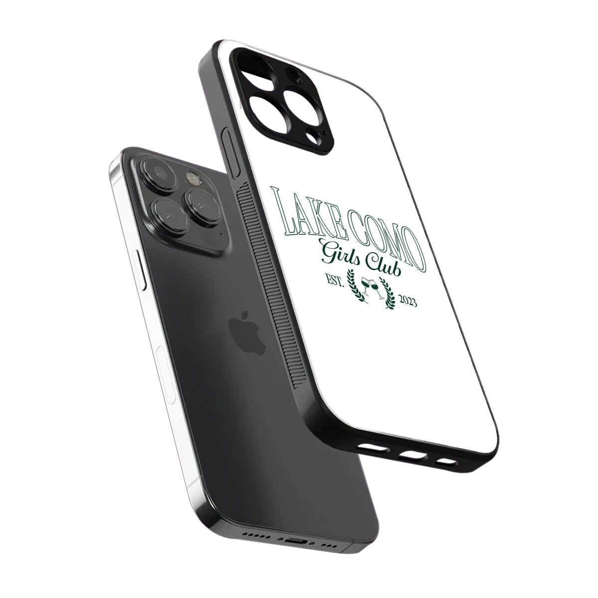 Lake Como sleek iphone 15 pro cover with tempered glass back and TPU edges
