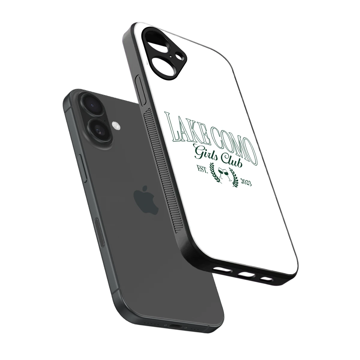 Lake Como sleek iPhone 16 cover with tempered glass back and TPU edges