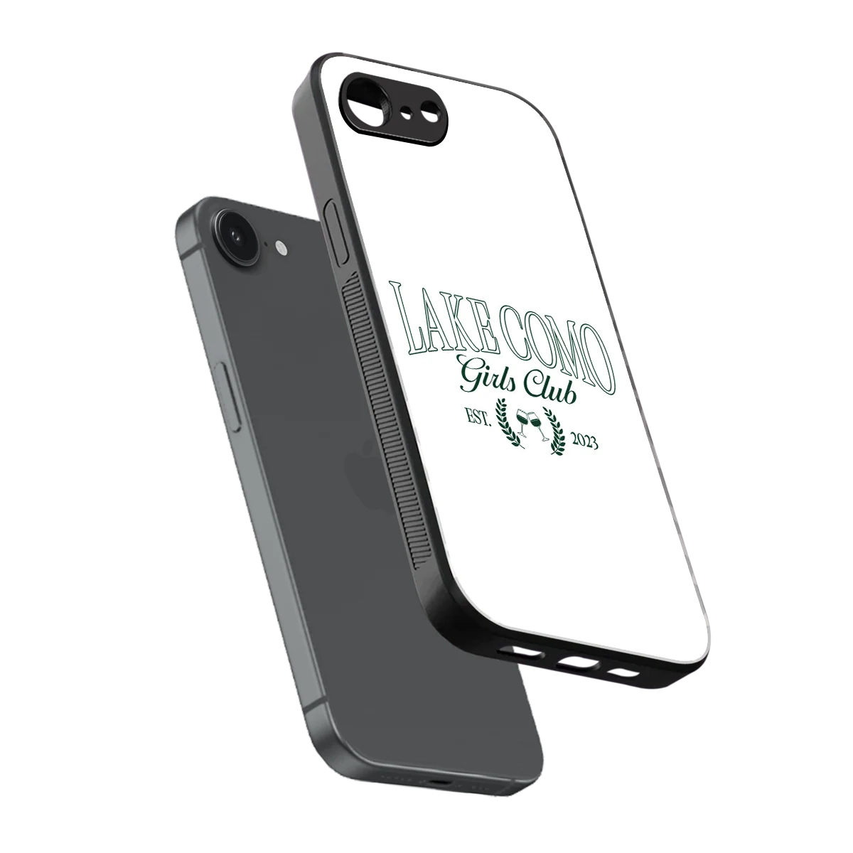 Lake Como sleek iphone 16e cover with tempered glass back and TPU edges