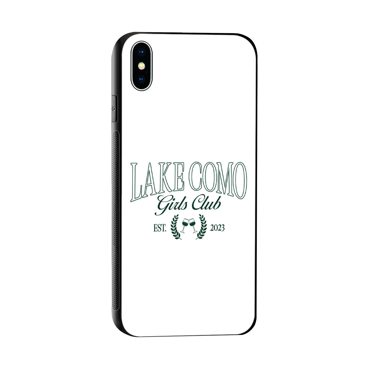 Lake Como sleek iphone xs max cover with tempered glass back and TPU edges
