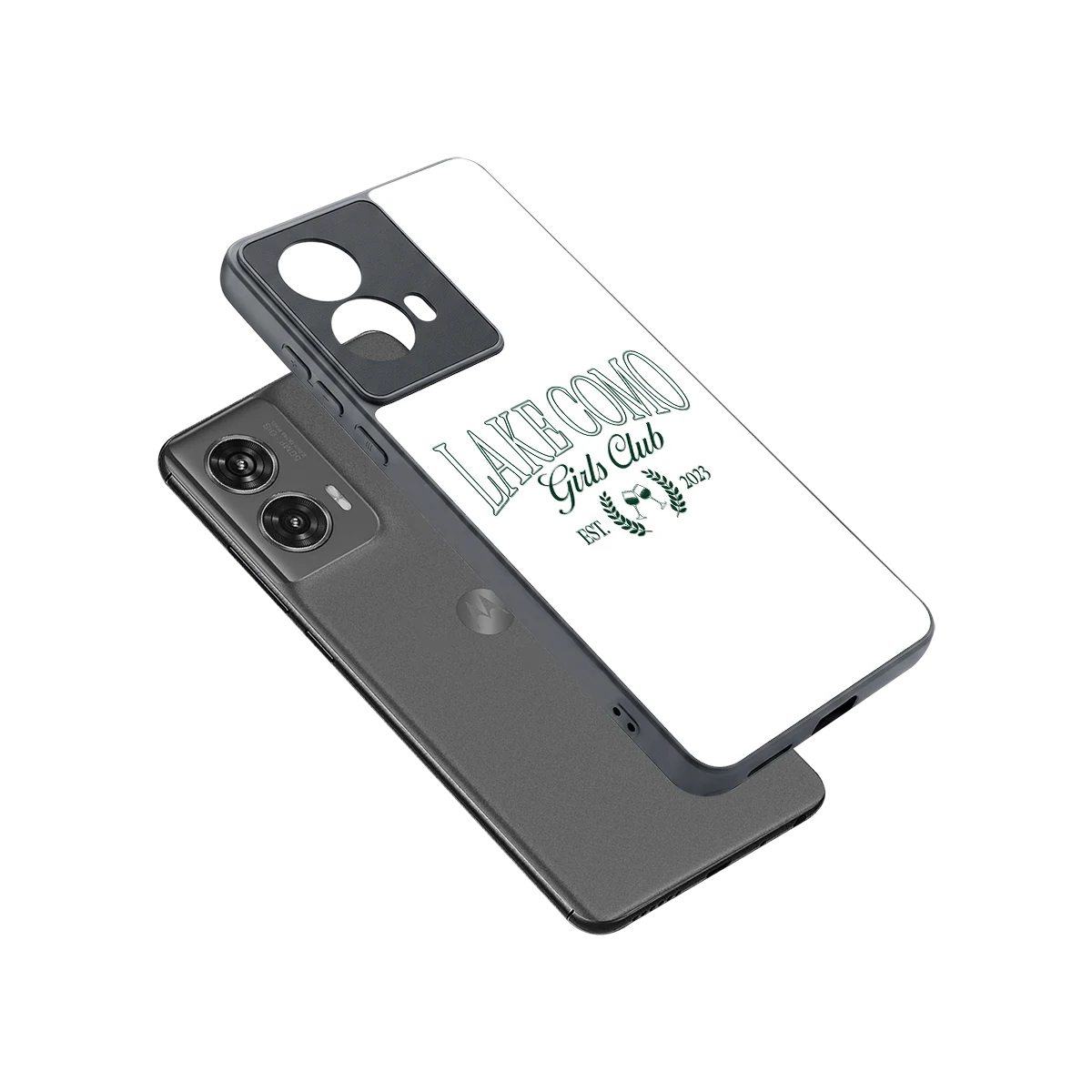 Lake Como sleek motorola edge 50 fusion cover with tempered glass back and TPU edges