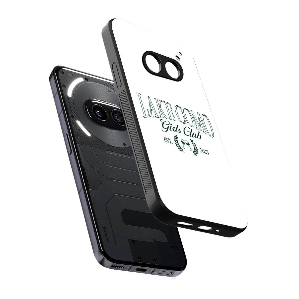 Lake Como sleek nothing phone 2a cover with tempered glass back and TPU edges