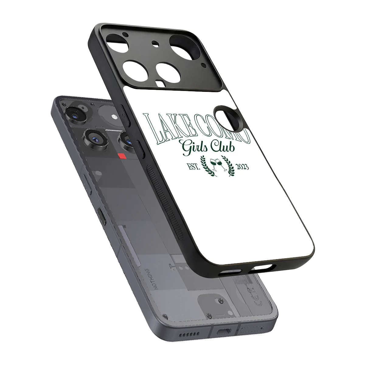 Lake Como sleek nothing phone 3 cover with tempered glass back and TPU edges