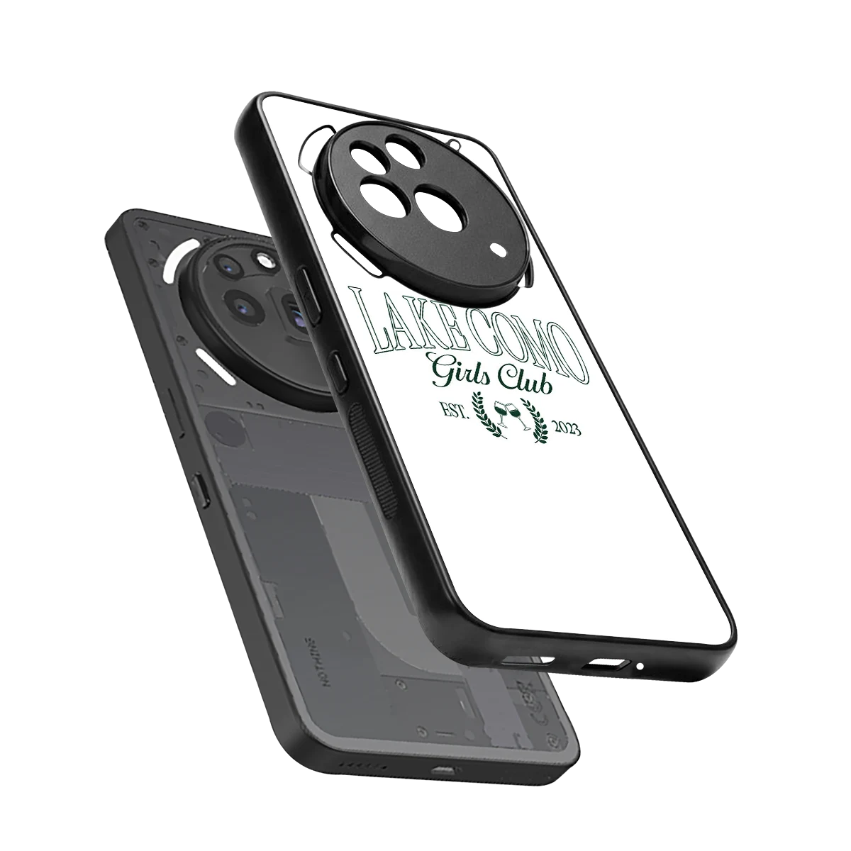 Lake Como sleek nothing phone 3a pro cover with tempered glass back and TPU edges