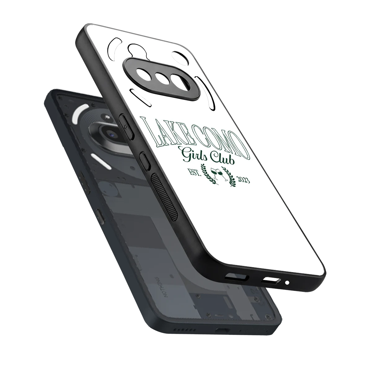 Lake Como sleek nothing phone 3a cover with tempered glass back and TPU edges