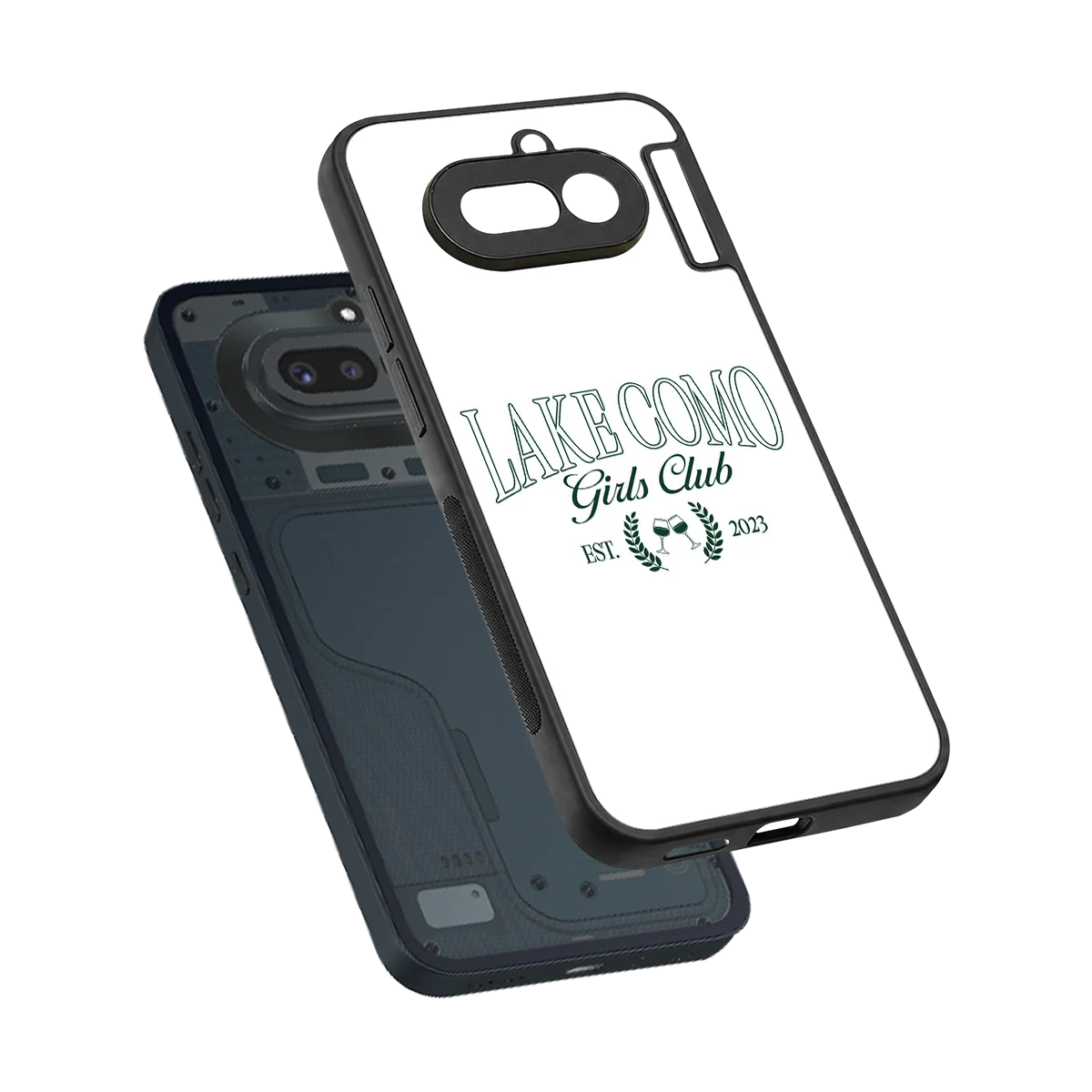 Lake Como sleek nothing phone 4a cover with tempered glass back and TPU edges