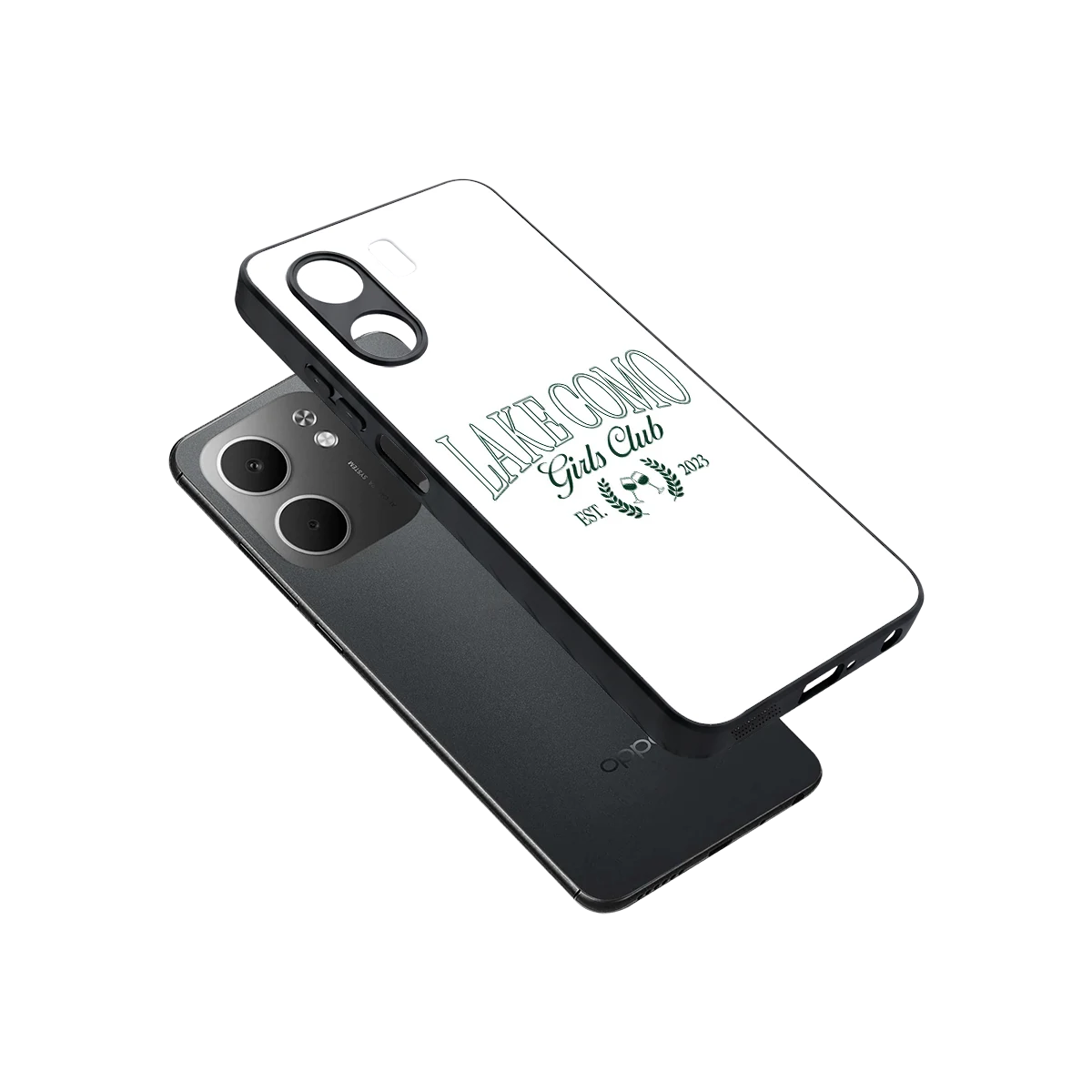 Lake Como sleek oppo a5x 5g cover with tempered glass back and TPU edges