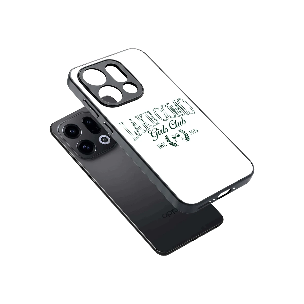 Lake Como sleek oppo find x9 cover with tempered glass back and TPU edges