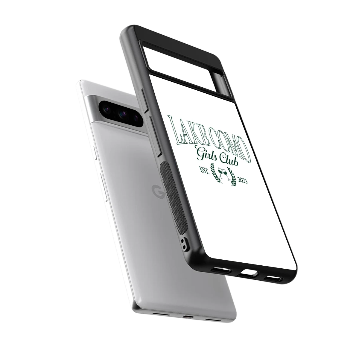 Lake Como sleek google pixel 8 pro cover with tempered glass back and TPU edges