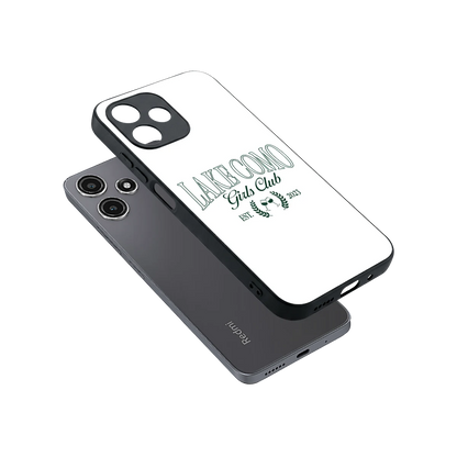 Lake Como sleek redmi 12 5g cover with tempered glass back and TPU edges