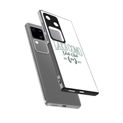 Lake Como sleek vivo v30 cover with tempered glass back and TPU edges