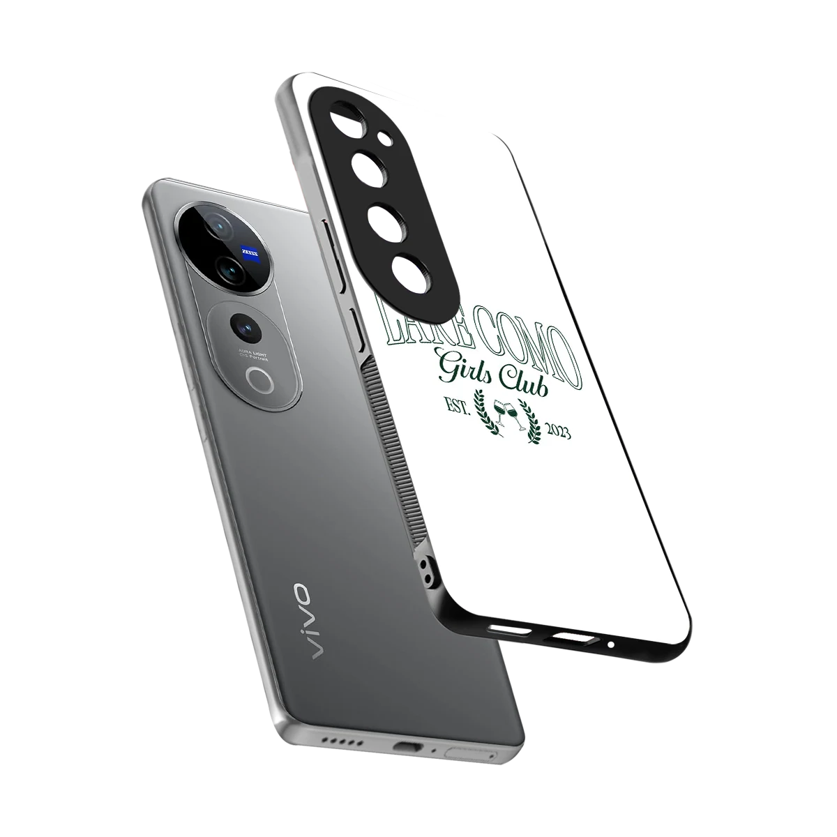 Lake Como sleek vivo v40 pro cover with tempered glass back and TPU edges
