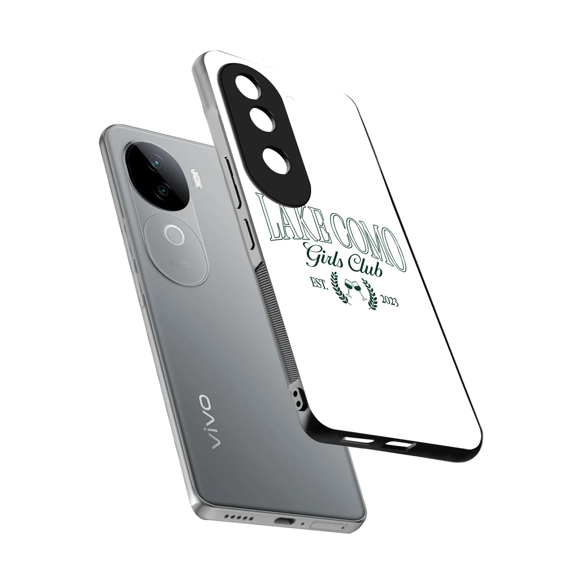 Lake Como sleek vivo v40e cover with tempered glass back and TPU edges