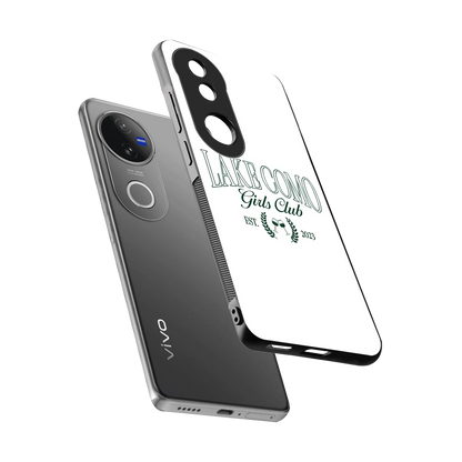 Lake Como sleek vivo v50 cover with tempered glass back and TPU edges