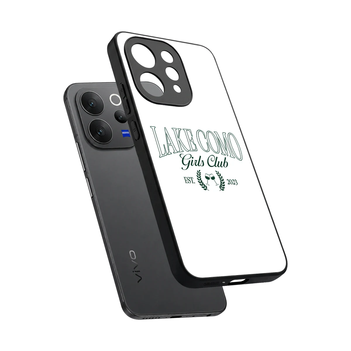 Lake Como sleek vivo v70 cover with tempered glass back and TPU edges