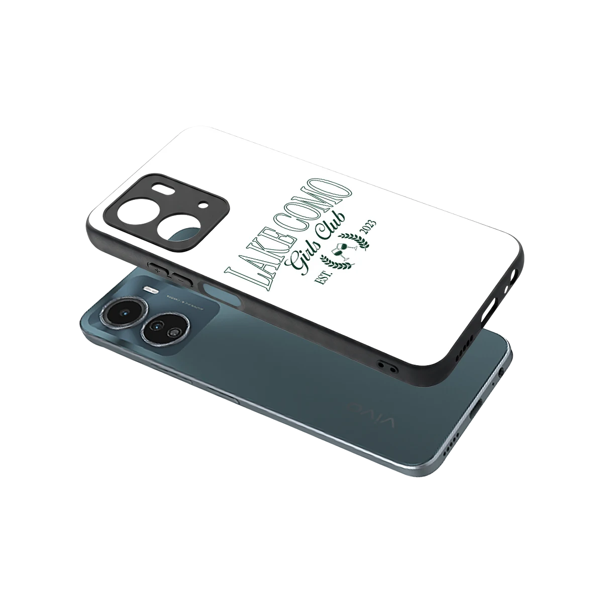 Lake Como sleek vivo y16 cover with tempered glass back and TPU edges