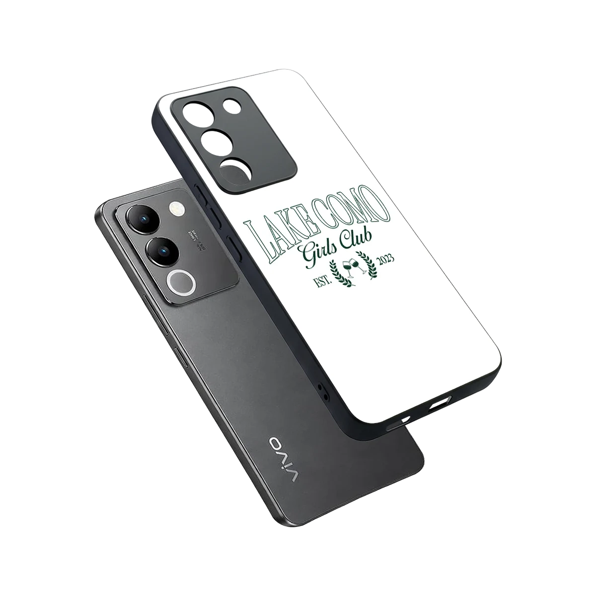 Lake Como sleek vivo y200 5g cover with tempered glass back and TPU edges