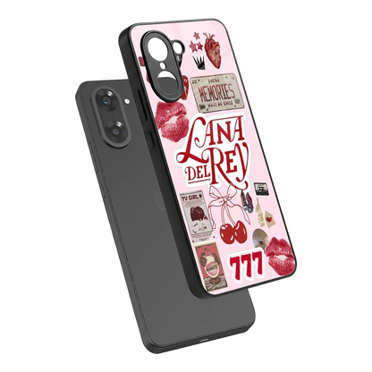 Lana Del Rey Collage sleek oneplus nord ce5 5g cover with tempered glass back and TPU edges