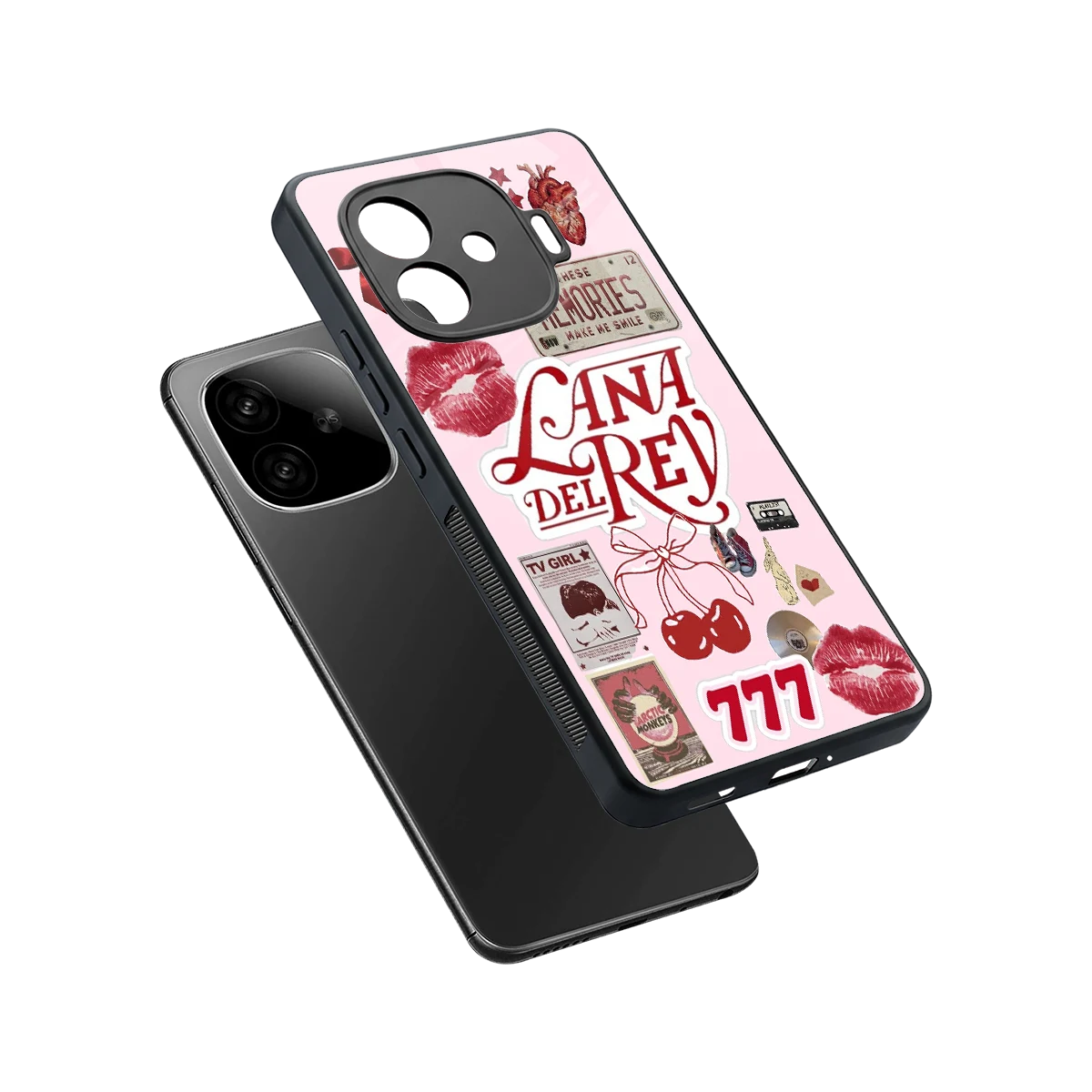 Lana Del Rey Collage sleek iqoo neo 10r 5g cover with tempered glass back and TPU edges