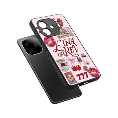 Lana Del Rey Collage sleek iqoo neo 10r 5g cover with tempered glass back and TPU edges