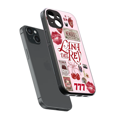 Lana Del Rey Collage sleek iphone 14 cover with tempered glass back and TPU edges
