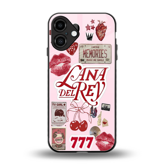 Lana Del Rey Collage back phone cover | glass case for iphone 16 plus