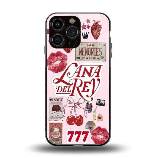 Lana Del Rey Collage back phone cover | glass case for iphone 16 pro max