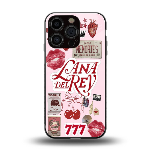 Lana Del Rey Collage back phone cover | glass case for iphone 16 pro