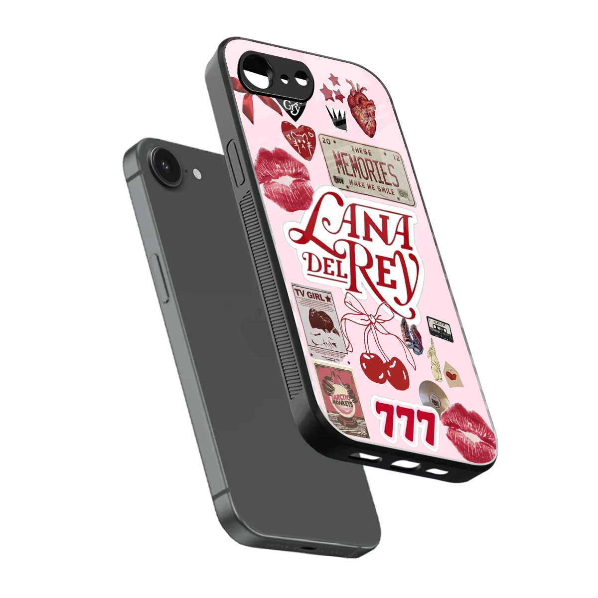 Lana Del Rey Collage sleek iphone 17e cover with tempered glass back and TPU edges