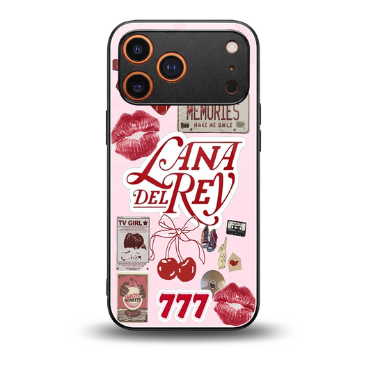 Lana Del Rey Collage back phone cover | glass case for iphone 17 pro max