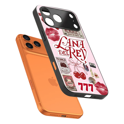 Lana Del Rey Collage sleek iphone 17 pro cover with tempered glass back and TPU edges