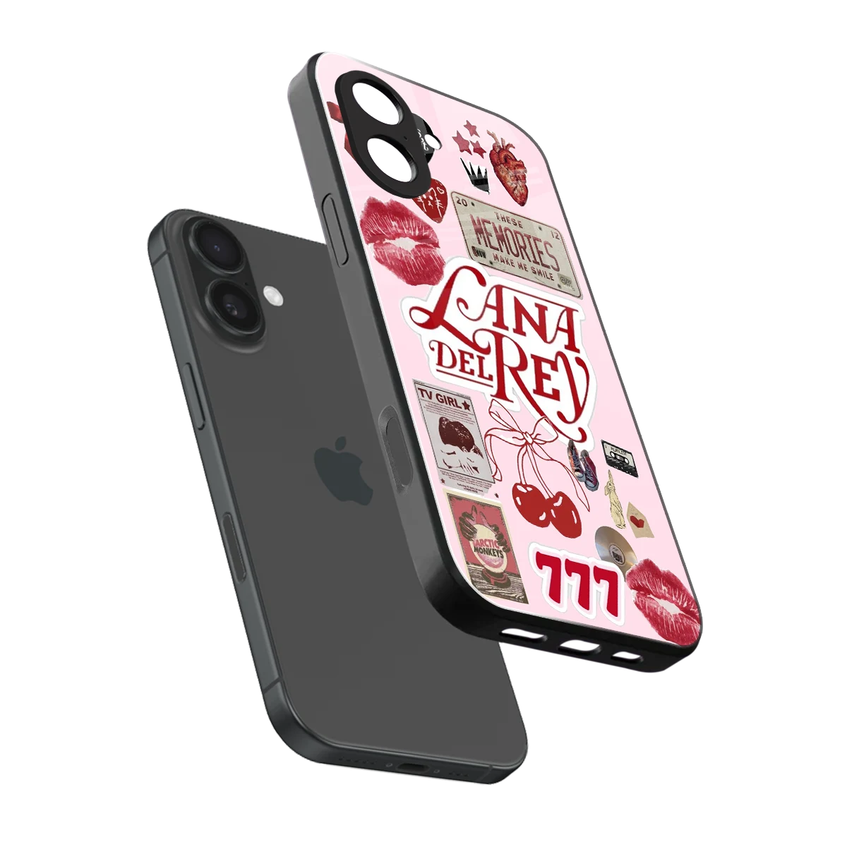 Lana Del Rey Collage sleek iphone 17 cover with tempered glass back and TPU edges