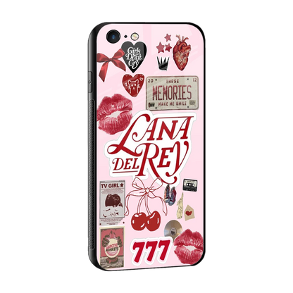 Lana Del Rey Collage sleek iphone 6s plus cover with tempered glass back and TPU edges