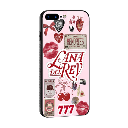 Lana Del Rey Collage sleek iphone 8 plus cover with tempered glass back and TPU edges