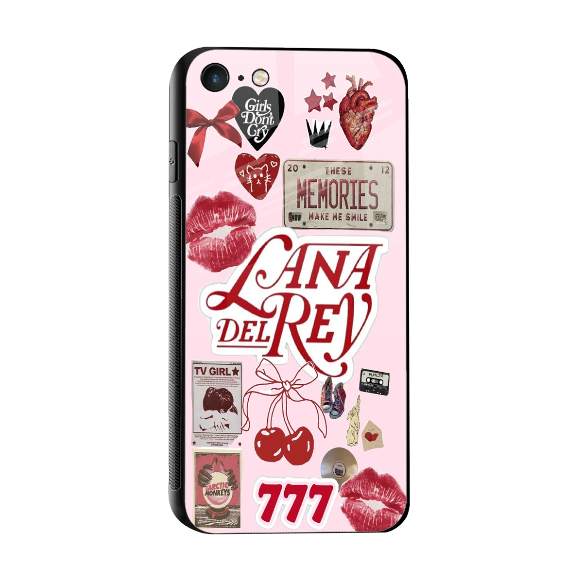 Lana Del Rey Collage sleek iphone 7 cover with tempered glass back and TPU edges