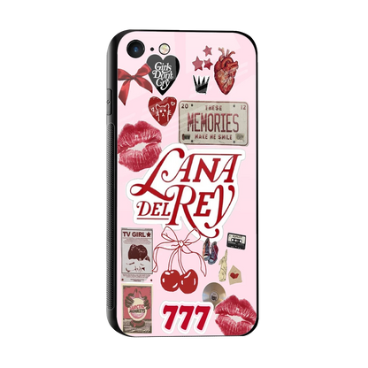 Lana Del Rey Collage sleek iphone 7 cover with tempered glass back and TPU edges