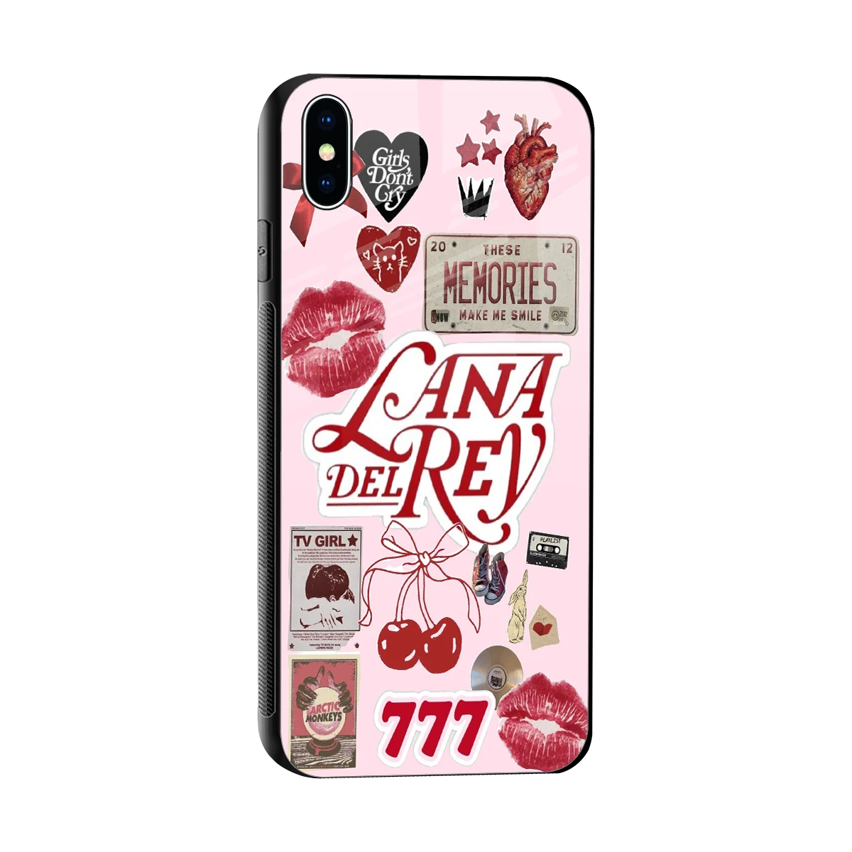 Lana Del Rey Collage sleek iphone xs max cover with tempered glass back and TPU edges