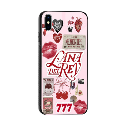 Lana Del Rey Collage sleek iphone xs max cover with tempered glass back and TPU edges