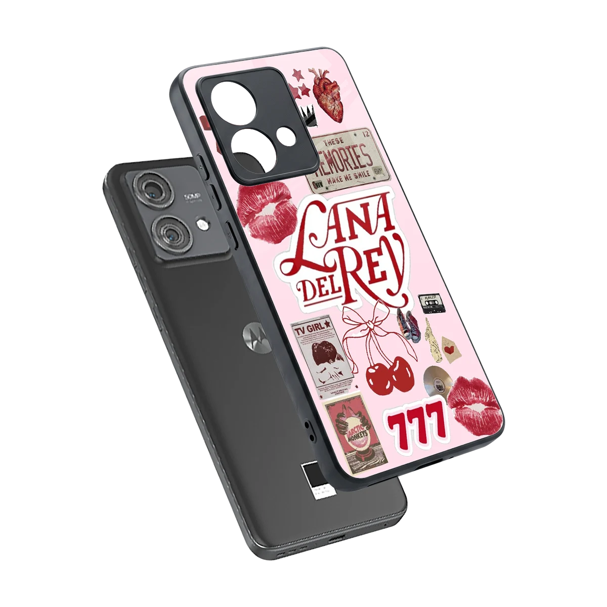 Lana Del Rey Collage sleek motorola edge 40 neo 5g cover with tempered glass back and TPU edges