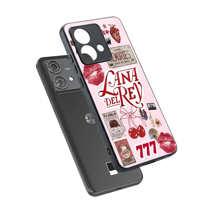 Lana Del Rey Collage sleek motorola edge 40 neo 5g cover with tempered glass back and TPU edges