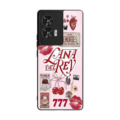 Lana Del Rey Collage back phone cover | glass case for motorola edge 50 fusion