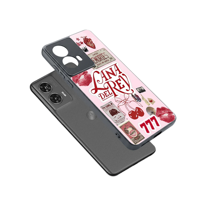 Lana Del Rey Collage sleek motorola edge 50 fusion cover with tempered glass back and TPU edges