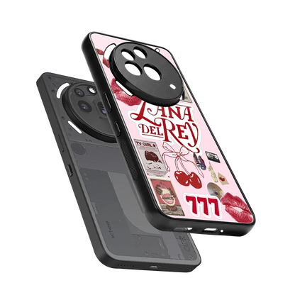 Lana Del Rey Collage sleek nothing phone 3a pro cover with tempered glass back and TPU edges