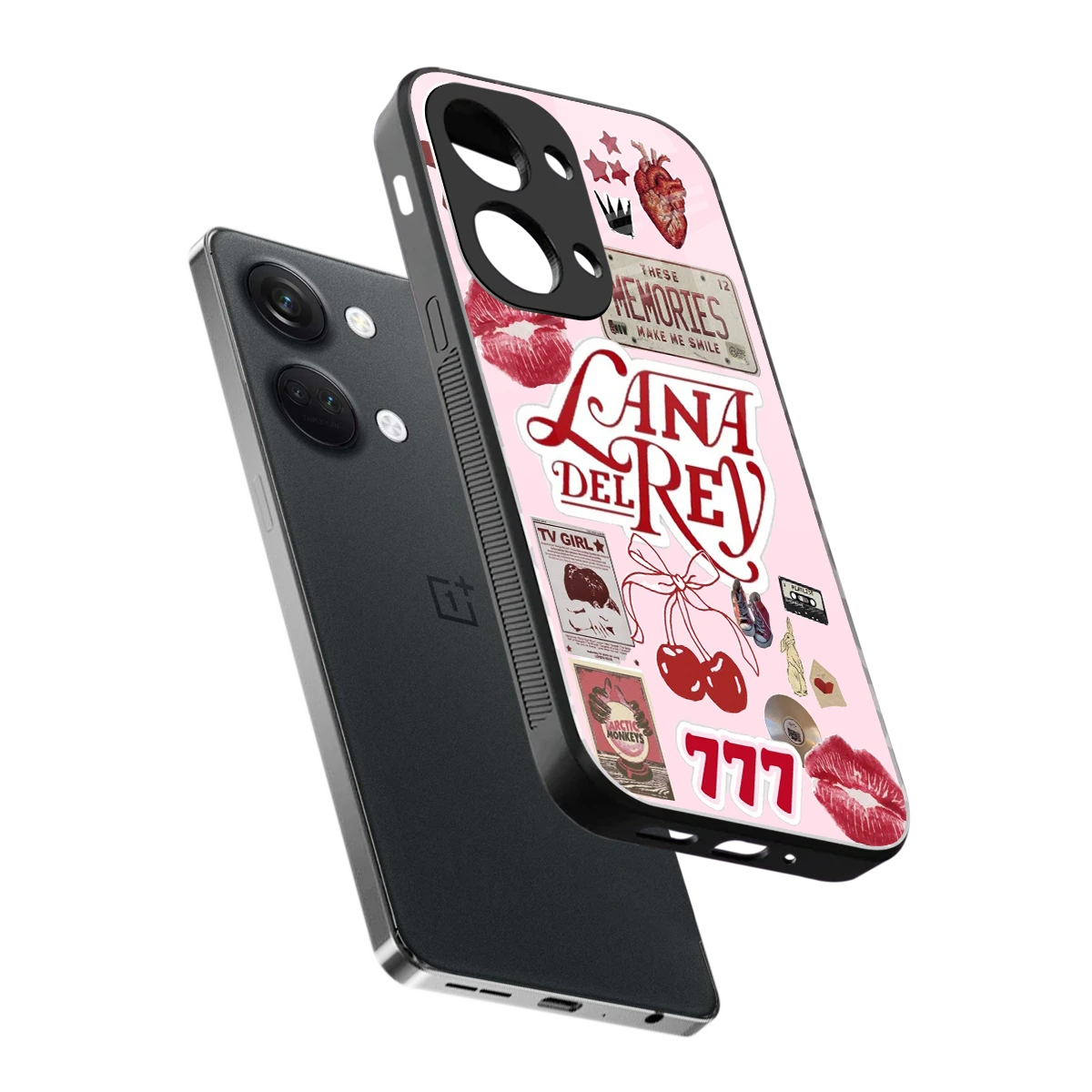 Lana Del Rey Collage sleek oneplus nord 3 cover with tempered glass back and TPU edges