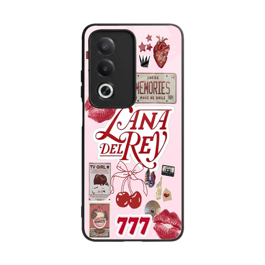 Lana Del Rey Collage back phone cover | glass case for oppo a3 pro