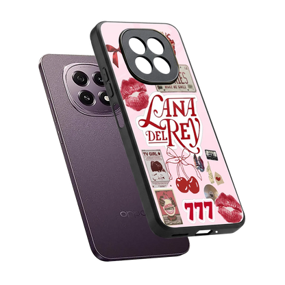 Lana Del Rey Collage sleek oppo f29 5g cover with tempered glass back and TPU edges