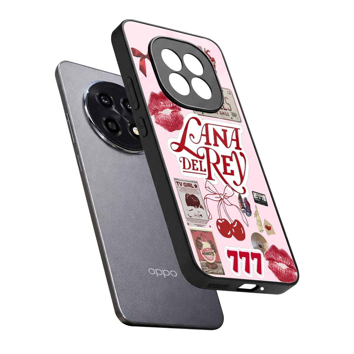 Lana Del Rey Collage sleek oppo f29 pro 5g cover with tempered glass back and TPU edges